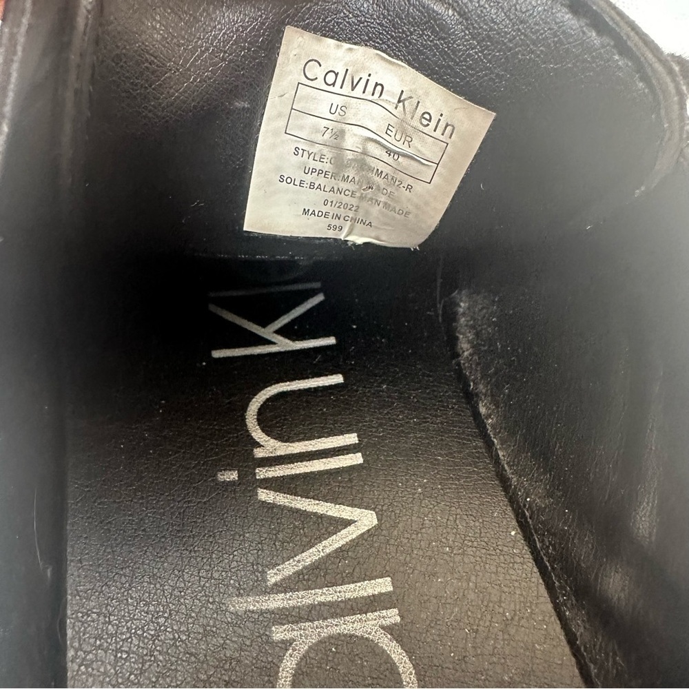 Calvin Klein Black Tuxedo Oxford Dress Shoes Cap Toe Men’s 7.5 - Picture 11 of 12